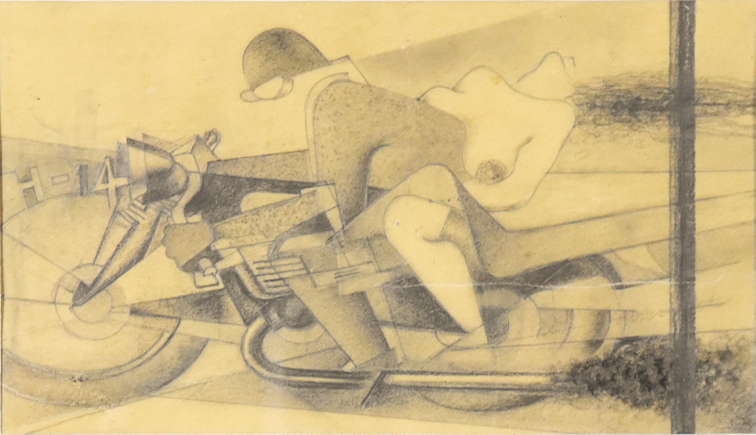 1_Ivo Pannaggi, Studio per il ratto d'Europa, matita su carta, 130x224, 1957