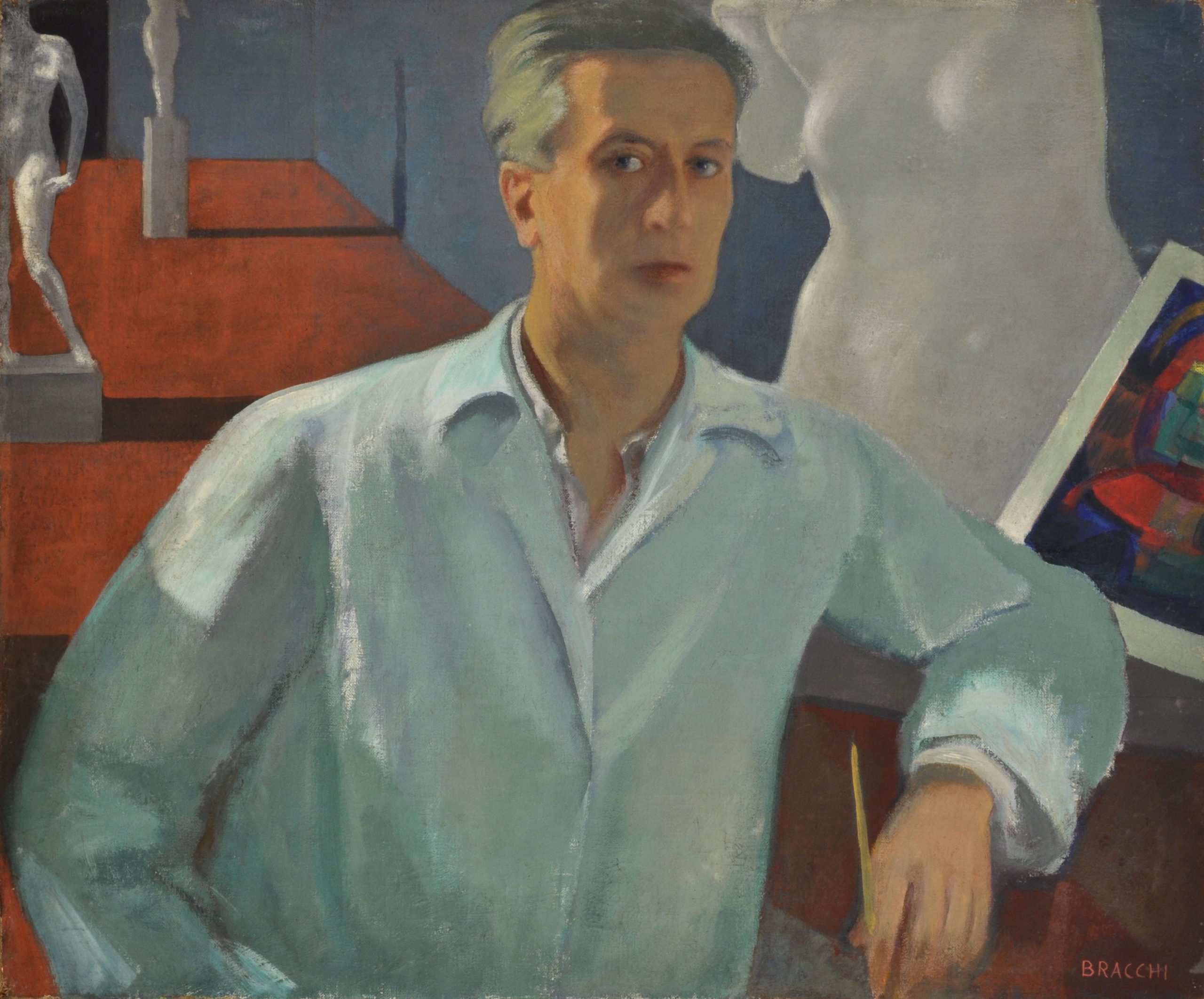 Luigi Bracchi, Autoritratto, 1940 ca._Olio su tela, cm 73 x 86