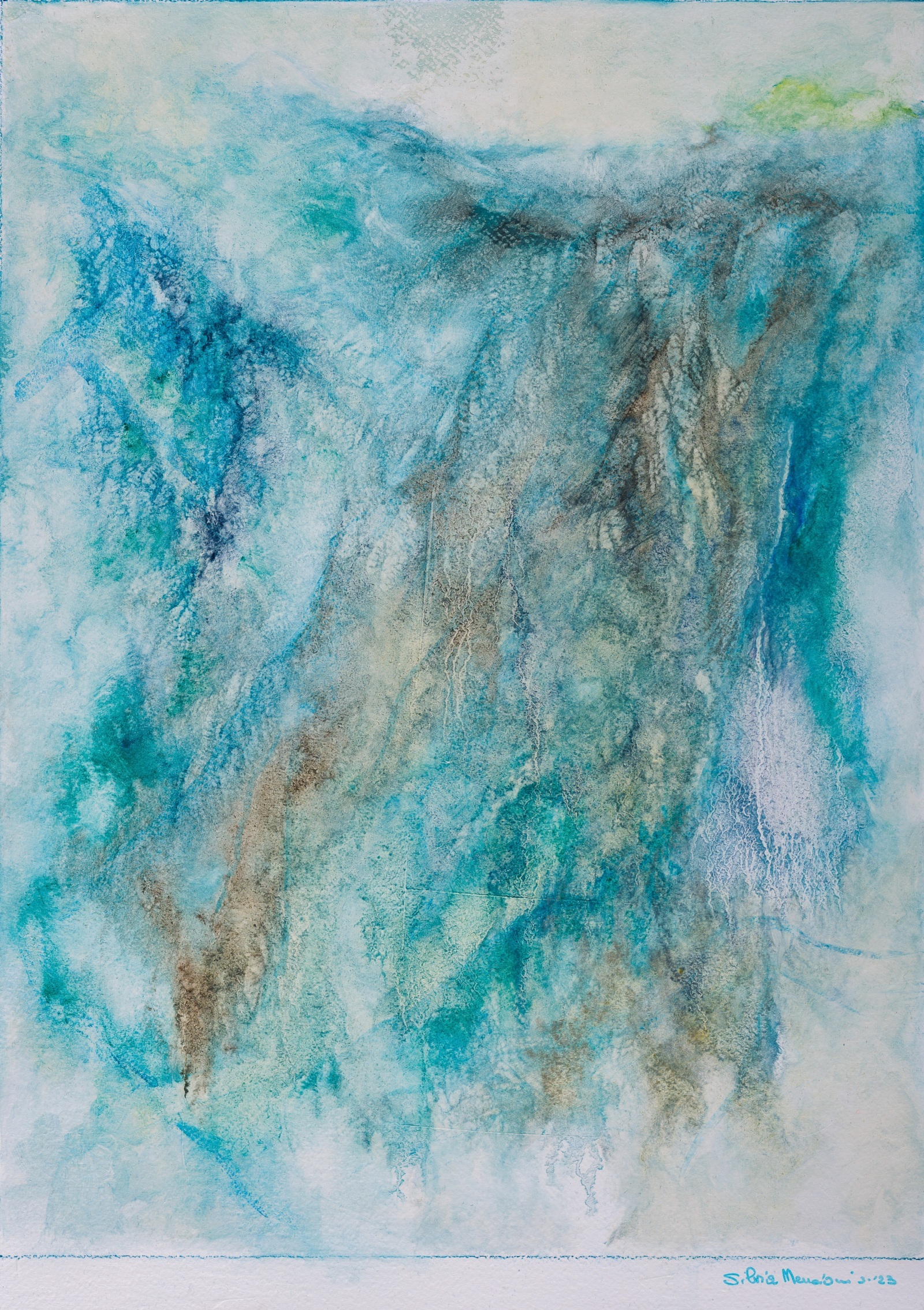 Silvia Nencioni, I paesaggi dell'Altrove - Disgregazione, 2023, acrilico e olio su cartoncino, 73x53 cm